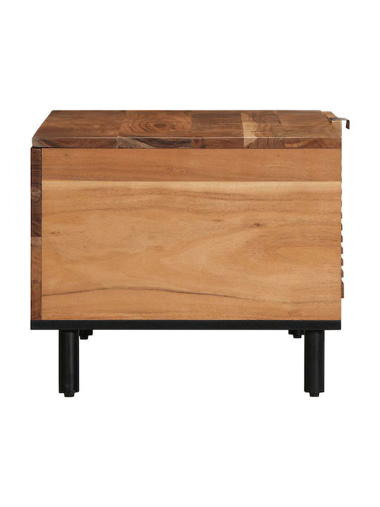 Rectangular Central Coffee Table Solid Wood Brown 80x50x40cm