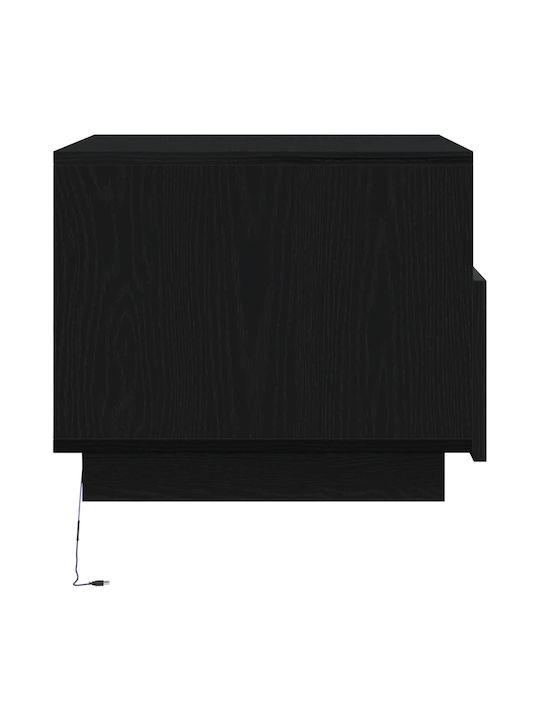 Square Side Table Wooden Black Oak 50x49x40cm