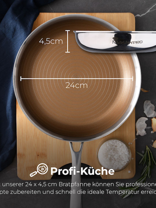 Bergner Masterpro Pan Made of Stainless Steel with Non-Stick Coating 24cm
