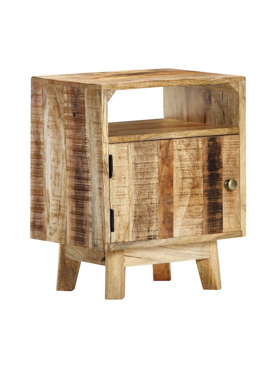 Κομοδίνο από Μασίφ Ξύλο Μπεζ 40x30x50cm
