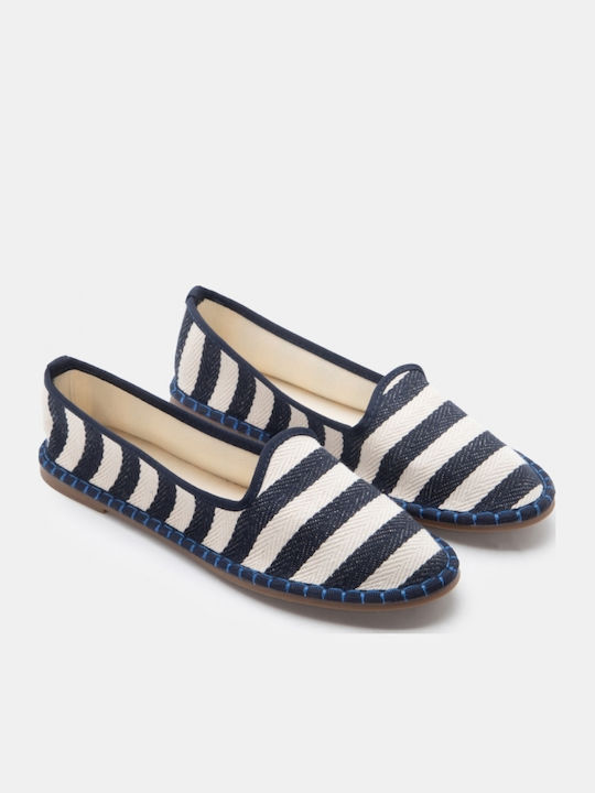 Women's Pointed Toe Ballerina Shoes In Navy Blue Color