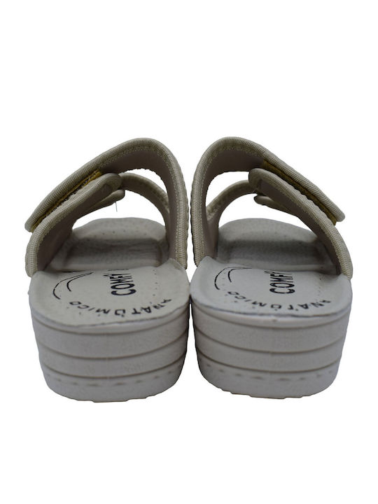 Anatomische Leder Damen Hausschuhe Beige