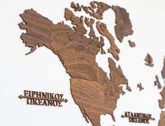 3D Wall Decor Handmade Brown Wooden 115x65cm