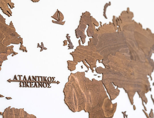 3D Wall Decor Handmade Brown Wooden 115x65cm