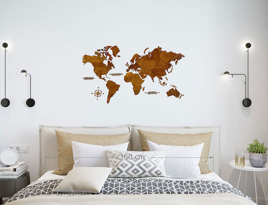 3D Wall Decor Handmade Brown Wooden 115x65cm