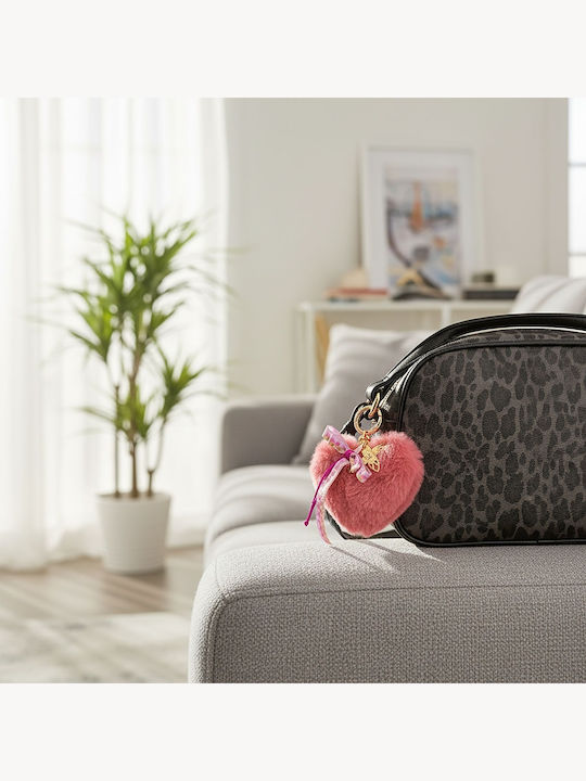Keychain Bag Charm Large Pom Pom Heart Charms