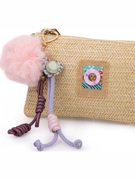 Keychain Bag Charm Large Pink Pom Pom Charm