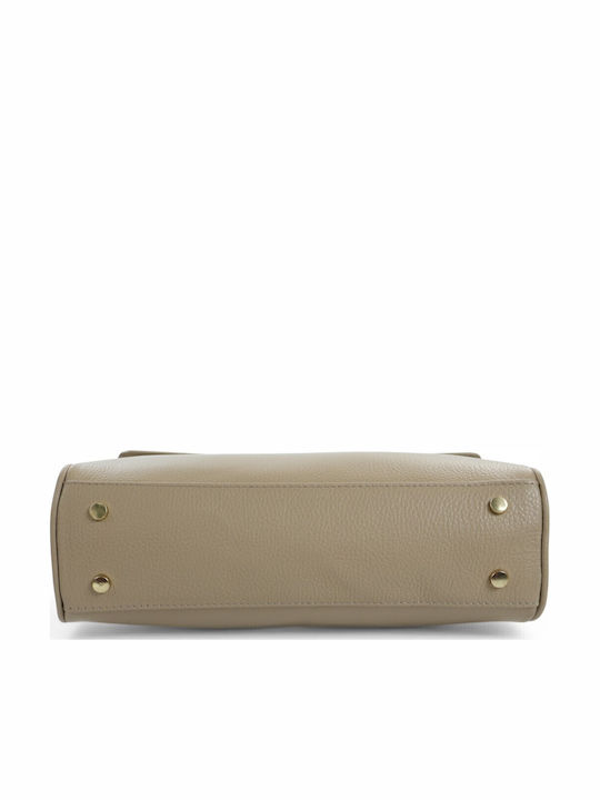 Lederschultertasche / Crossbody-Tasche für Damen Cappuccino