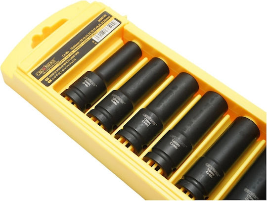 Crownman Steckdosen Pneumatisch Lange mit Rahmen Gastgeber 1/2" Set 10Stücke