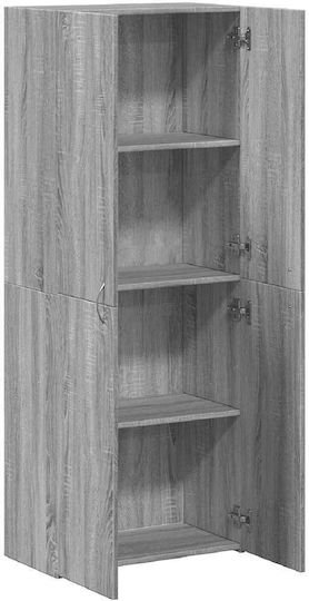 Ντουλάπα Γραφείου Ξύλινη Γκρι 60x32x153cm