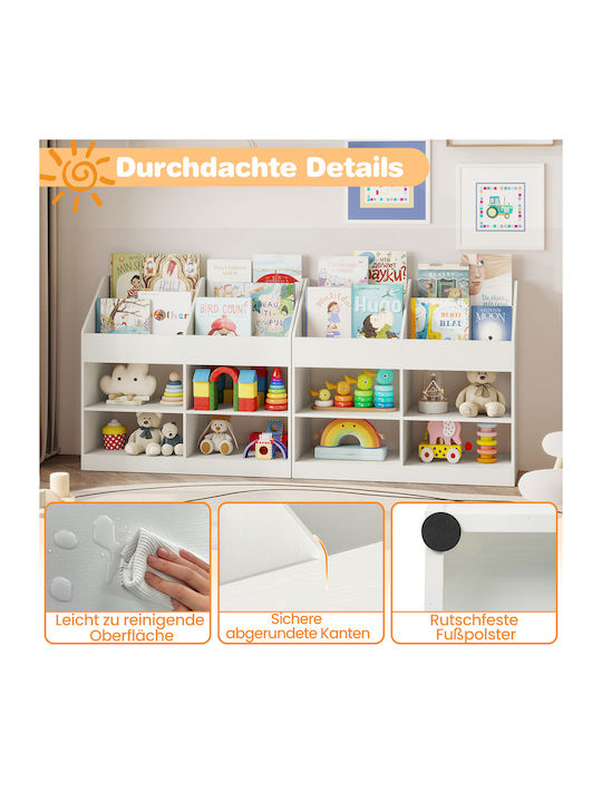 Wooden Floor Bookcase White 80x34x90cm