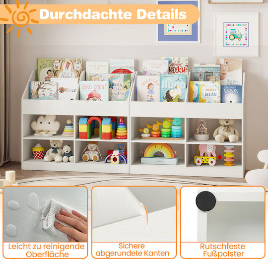 Wooden Floor Bookcase White 80x34x90cm