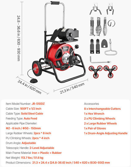 Vevor Drain Cleaning Machine Solo