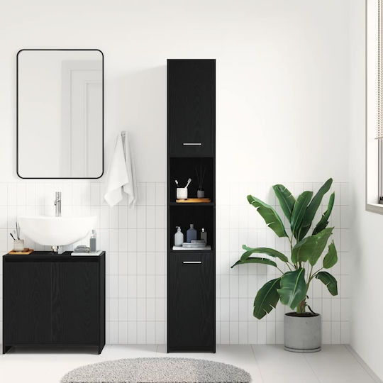 vidaXL Πάγκος χωρίς Νιπτήρα Μ30xΒ30xΥ183.5cm Μαύρο