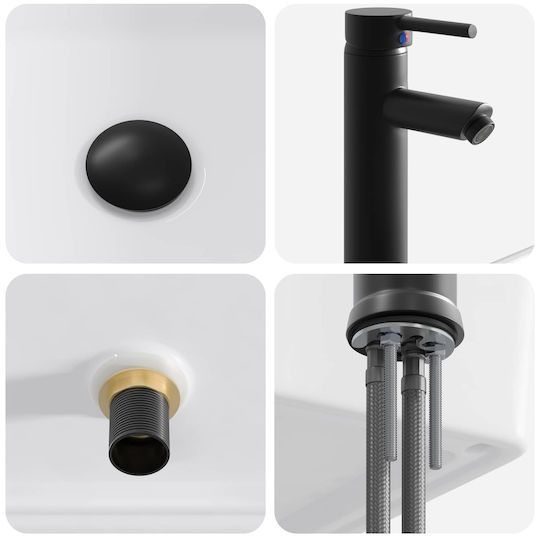 vidaXL Badezimmer Waschtisch-Einheit Ohne Waschbecken Mit Spiegel M54xB35xH83cm Graues