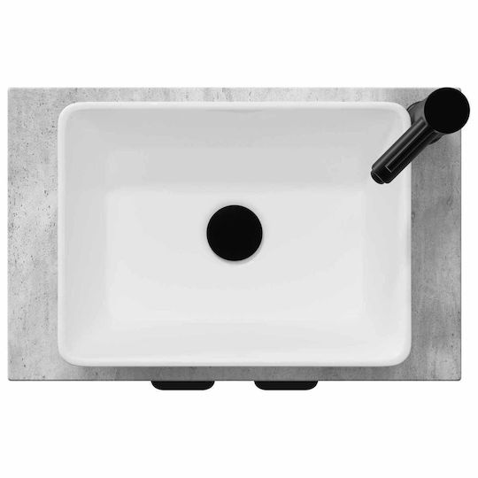 vidaXL Badezimmer Waschtisch-Einheit Ohne Waschbecken Mit Spiegel M54xB35xH83cm Graues