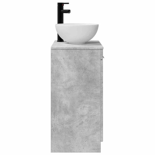 vidaXL Badezimmer Waschtisch-Einheit Ohne Waschbecken Mit Spiegel M54xB35xH83cm Grau