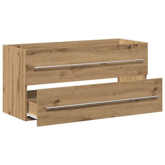 vidaXL Badezimmer Waschtisch-Einheit M100xB38.5xH48cm Eiche