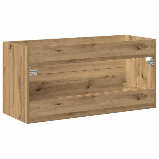 vidaXL Badezimmer Waschtisch-Einheit M100xB38.5xH48cm Eiche