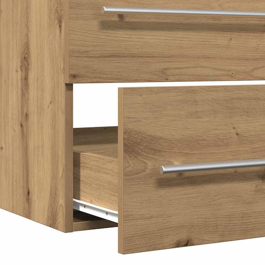 vidaXL Badezimmer Waschtisch-Einheit M100xB38.5xH48cm Eiche