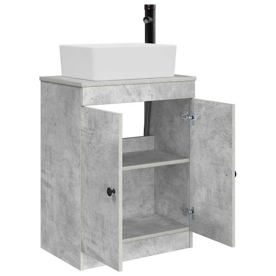 vidaXL Bathroom Vanity Unit Without Sink With Mirror M54xB35xH83cm Grey