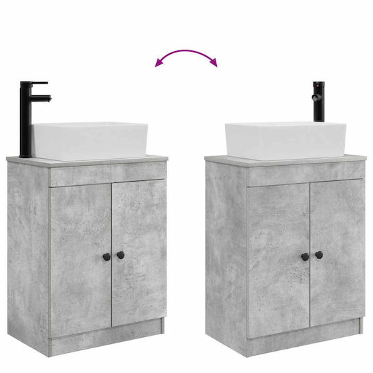 vidaXL Bathroom Vanity Unit Without Sink With Mirror M54xB35xH83cm Grey