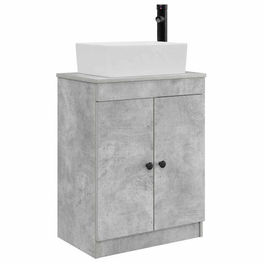 vidaXL Bathroom Vanity Unit Without Sink With Mirror M54xB35xH83cm Grey