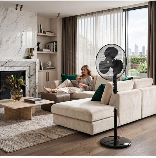 Berlinger Haus Ventilator Sockel 45W Lüfterdurchmesser 43cm Schwarze