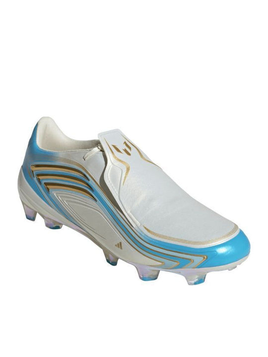 adidas F50 Messi Elite FG Football Shoes with Cleats Ivory Semi Blue Burst Icey Blue