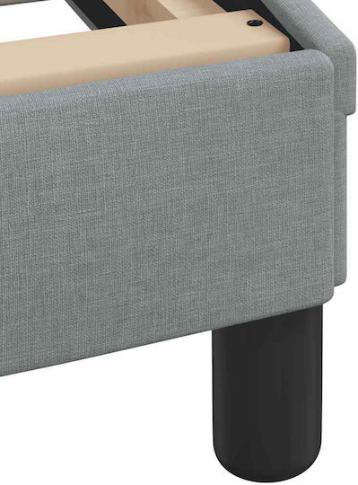 King Size Upholstered Fabric Bed Light Gray with Slats for Mattress 180x200cm
