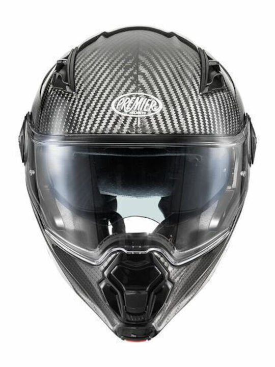 Premier Jogger U9 Carbon Motorcycle Helmet Flip-Up ECE 22.06 with Sun Visor