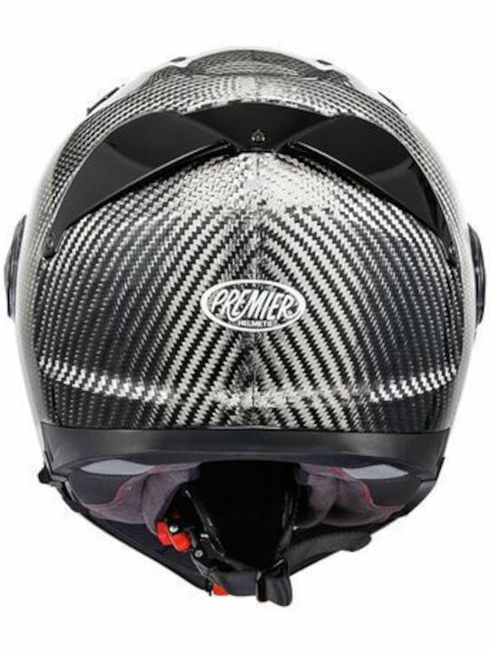Premier Jogger U9 Carbon Motorcycle Helmet Flip-Up ECE 22.06 with Sun Visor