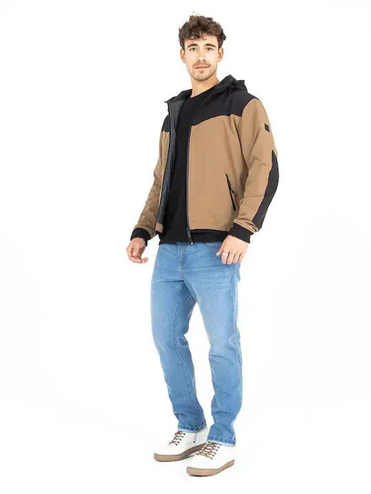 John Doe XTM V3 Softshell Rip Stop Χειμερινό Ανδρικό Μπουφάν Μηχανής Softshell Αδιάβροχο Brown / Black