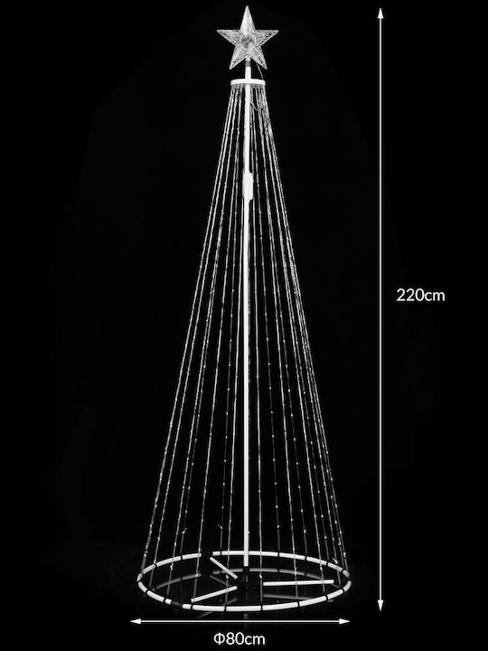 Brad de Crăciun 220 cm cu Iluminare LED Cupru