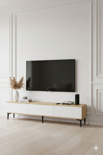 Black TV Stand L180xD30xH41cm