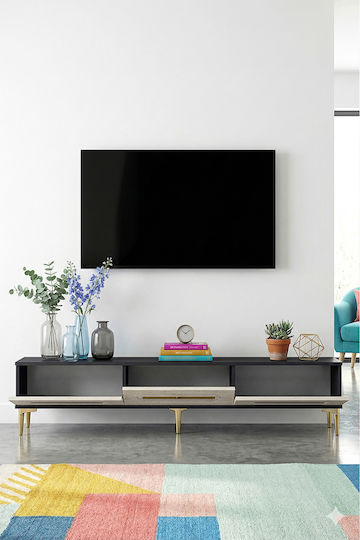 Έπιπλο Τηλεόρασης Γκρι Μ180xΠ30xΥ41cm