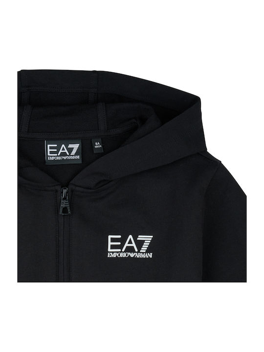Kinder-Strickjacke Mit Kapuze In Schwarz