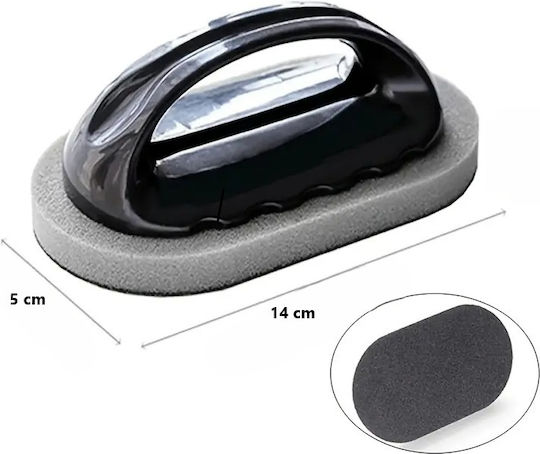 Magic Abrasive Kitchen Sponge Plastic Handle 14 X 5 Cm Black