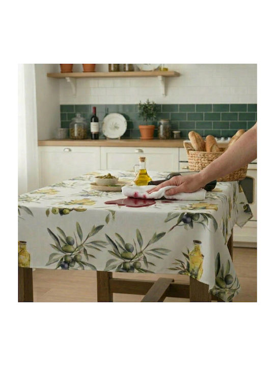 Față De Masă Bumbac Rezistent La Pete Olive 120x160cm