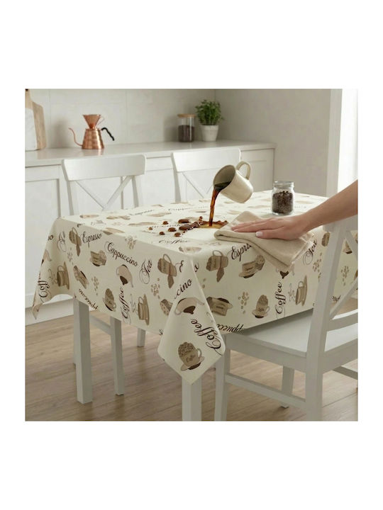 Τραπεζομάντηλο Βαμβακερό Αλέκιαστο Coffee Cream 120x160εκ.