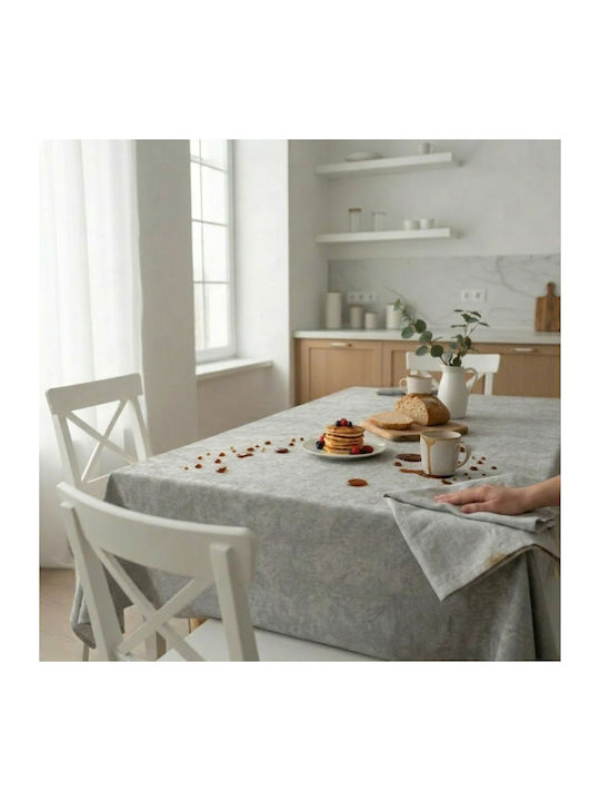 Cotton Stain Resistant Grey Tablecloth 120x160cm