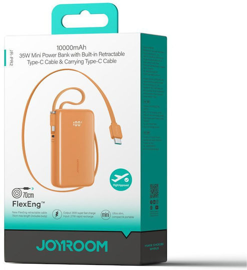 Joyroom JR-PR2L Power Bank 10000mAh 35W with USB-C Port Orange