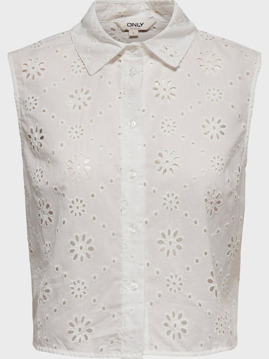 Sleeveless Women's Shirt White