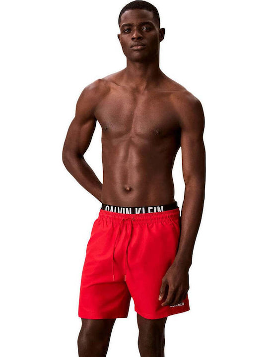 Calvin Klein Medium Drawstring Мъжки Бански Плувни Шорти Червени