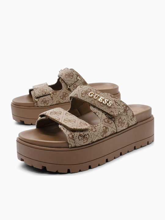 Sandale Flatforme Damă Maro