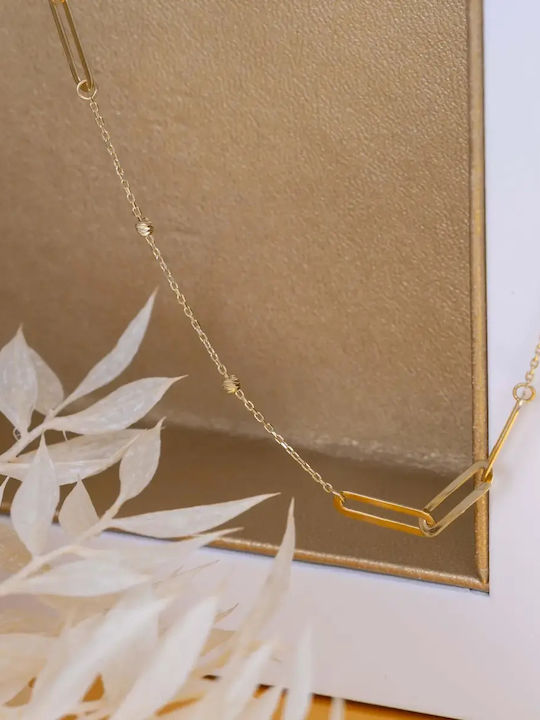 Geometrisches Halskette aus 14K Gold mit Diamant