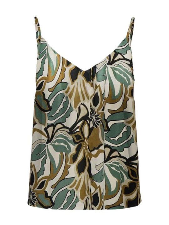 Women's Sleeveless Floral Multicolour Blouse