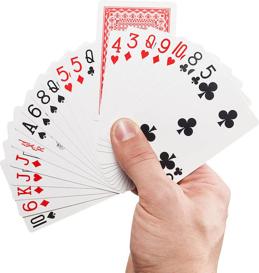 Playing Cards Zola 54 Pieces 8.7x5.7 Cm Checkered Pack Red