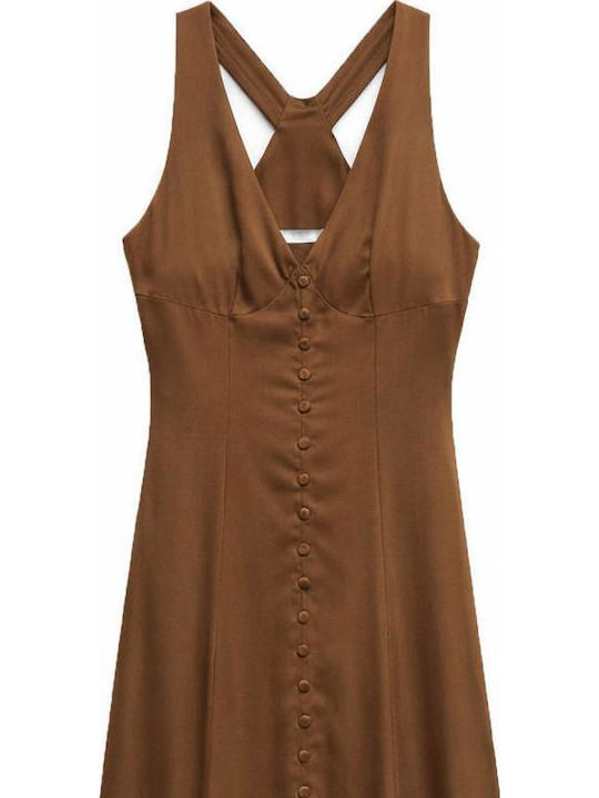 Summer Maxi Shirt Dress Brown