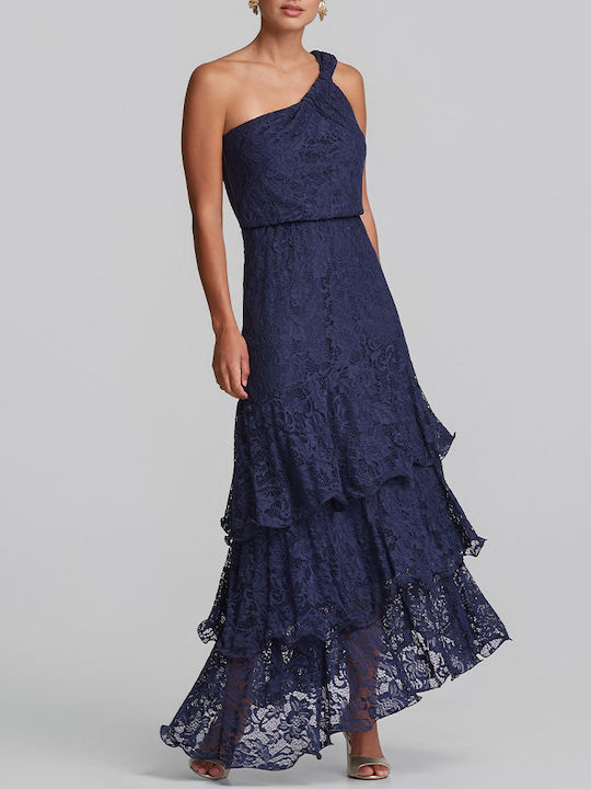 Summer Maxi Dress for Wedding Christening with Lace Blue